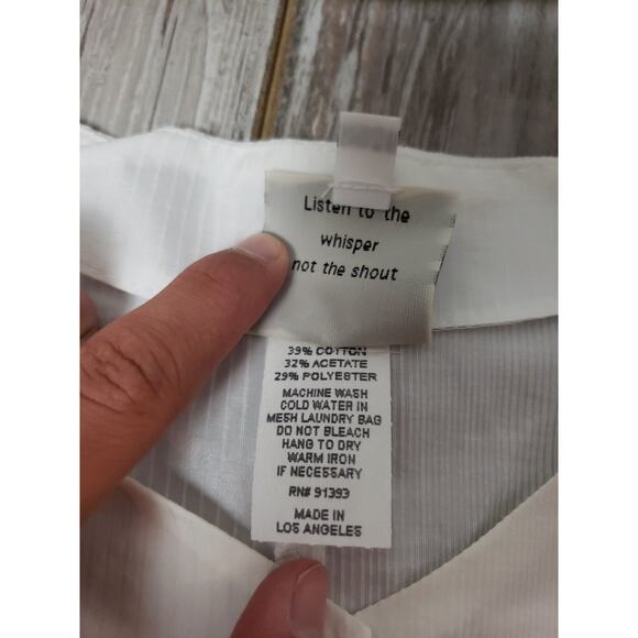 NWT Spirithouse white Button Down Top Size S/M Cotton Blend Long Sleeve - Picture 8 of 9